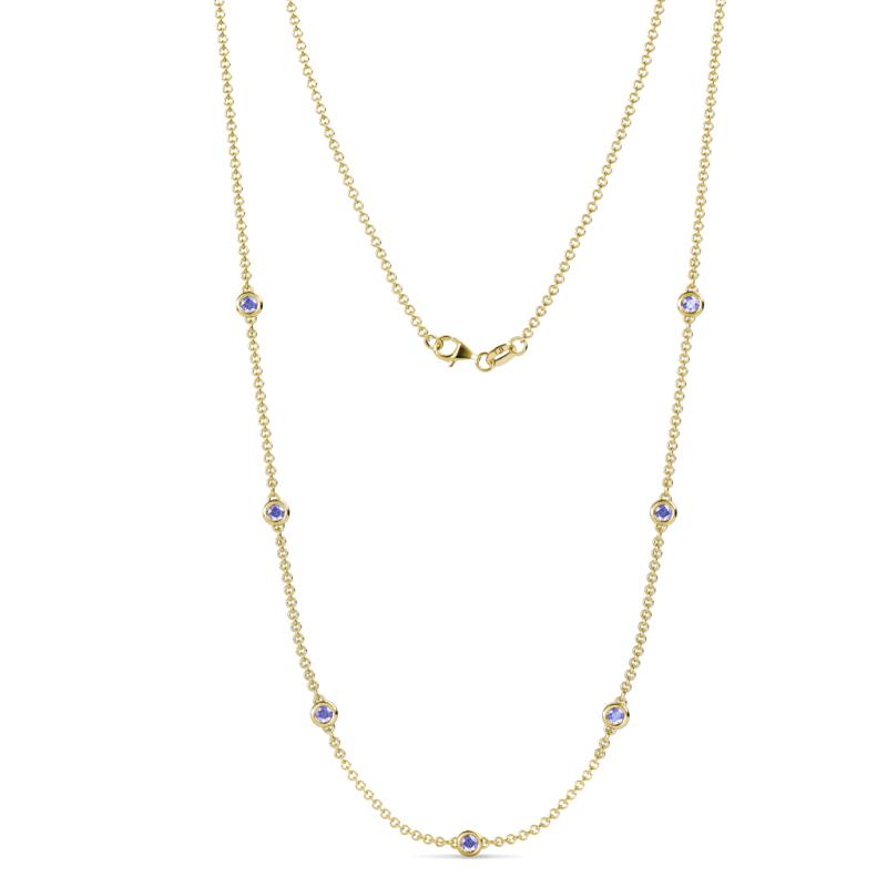Salina (7 Stn/3.4mm) Tanzanite on Cable Necklace 