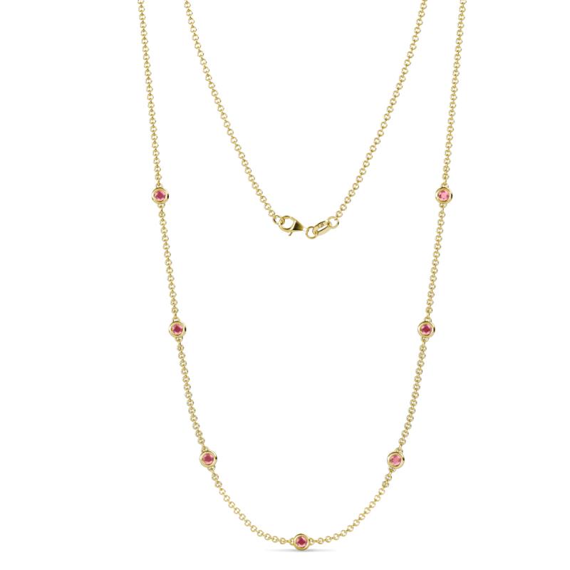 Salina (7 Stn/3.4mm) Pink Tourmaline on Cable Necklace 
