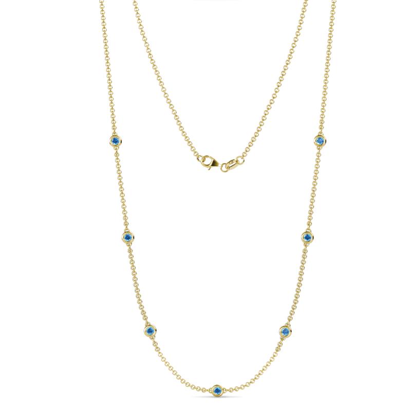Salina (7 Stn/3.4mm) Blue Topaz on Cable Necklace 