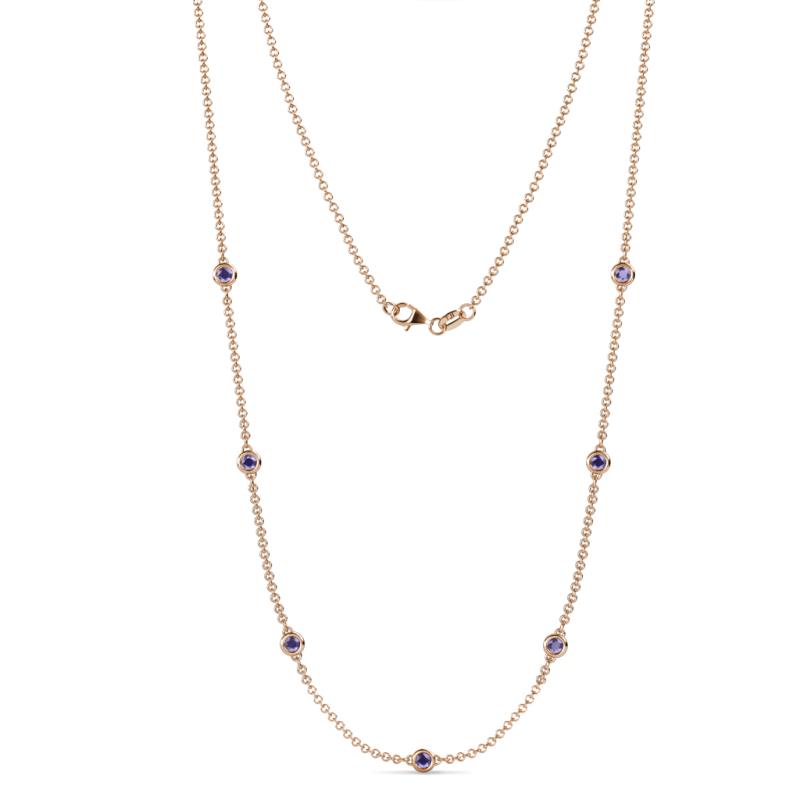 Salina (7 Stn/3.4mm) Iolite on Cable Necklace 