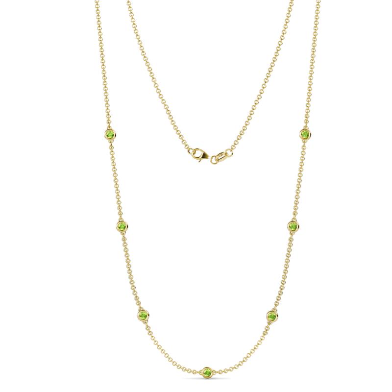 Salina (7 Stn/3.4mm) Peridot on Cable Necklace 