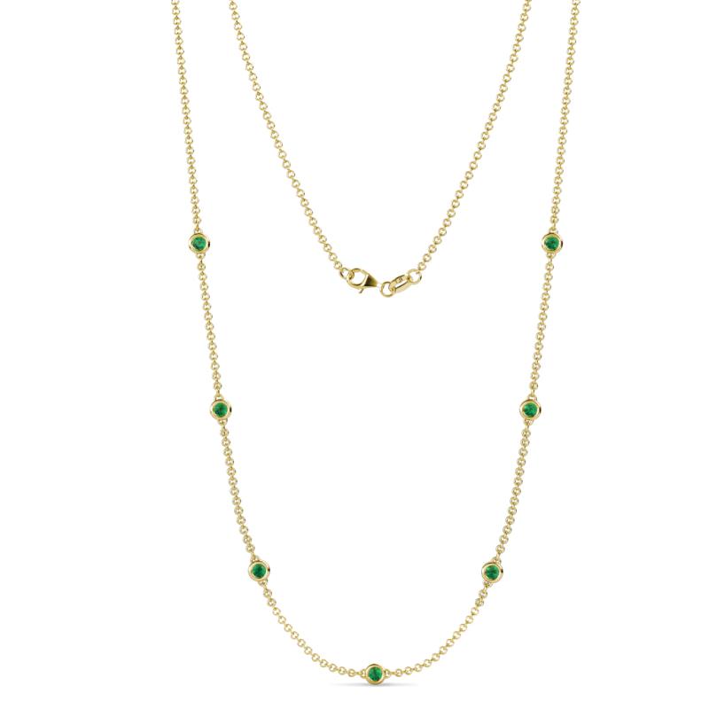 Salina (7 Stn/3.4mm) Emerald on Cable Necklace 