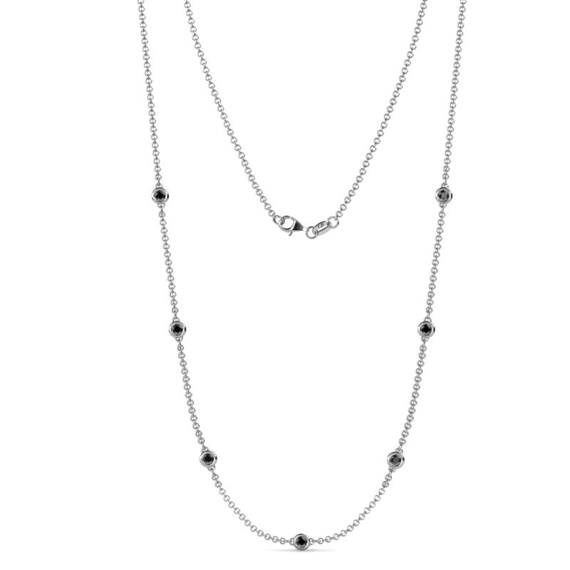 Salina (7 Stn/3.4mm) Black Diamond on Cable Necklace 