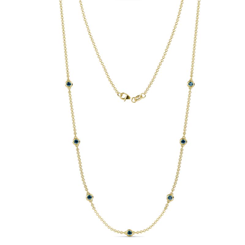 Salina (7 Stn/3.4mm) Blue Diamond on Cable Necklace 