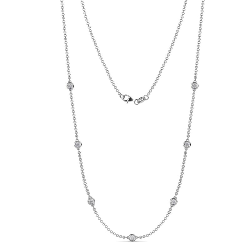 Salina (7 Stn/3.4mm) White Sapphire on Cable Necklace 