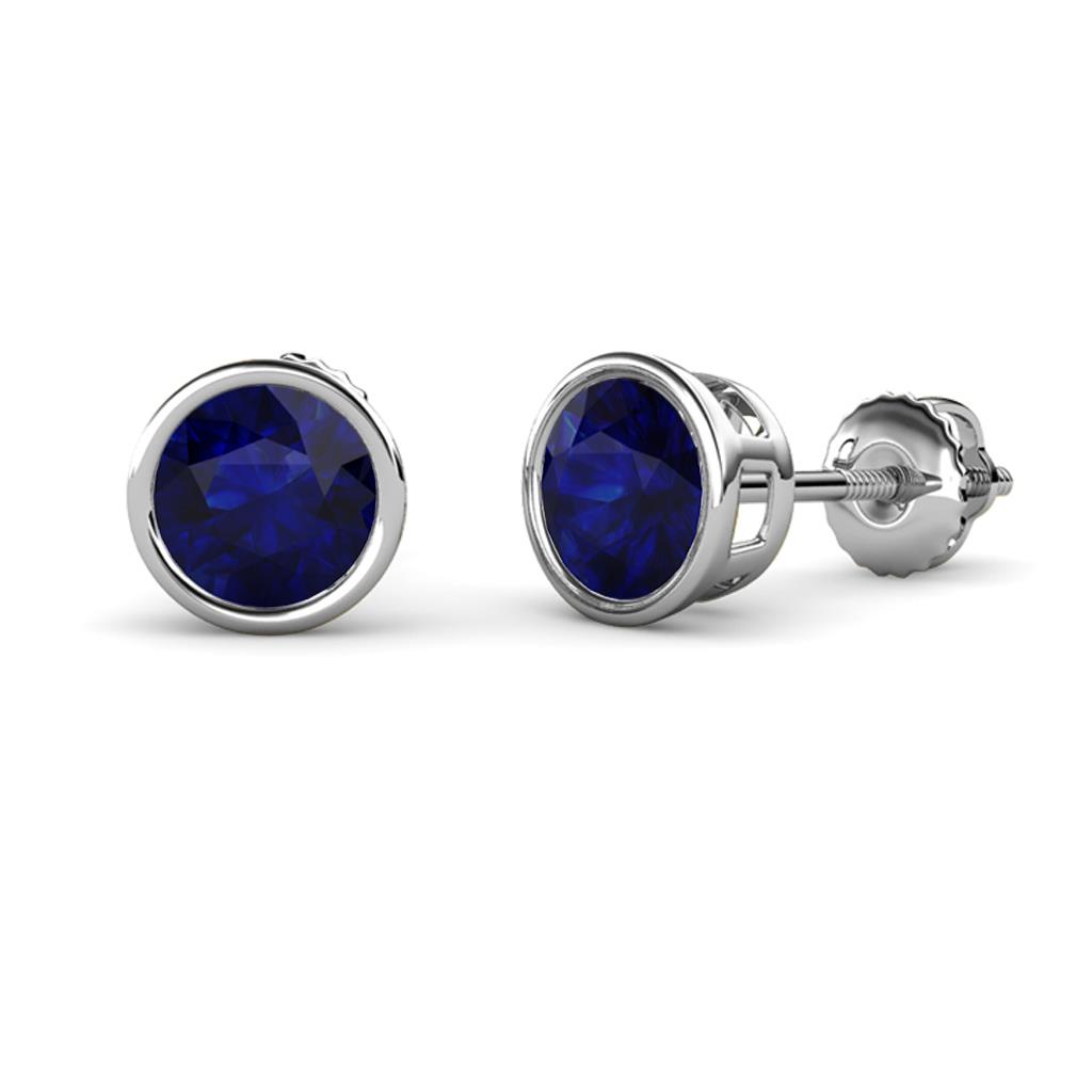Carys Blue Sapphire (5.8mm) Solitaire Stud Earrings 
