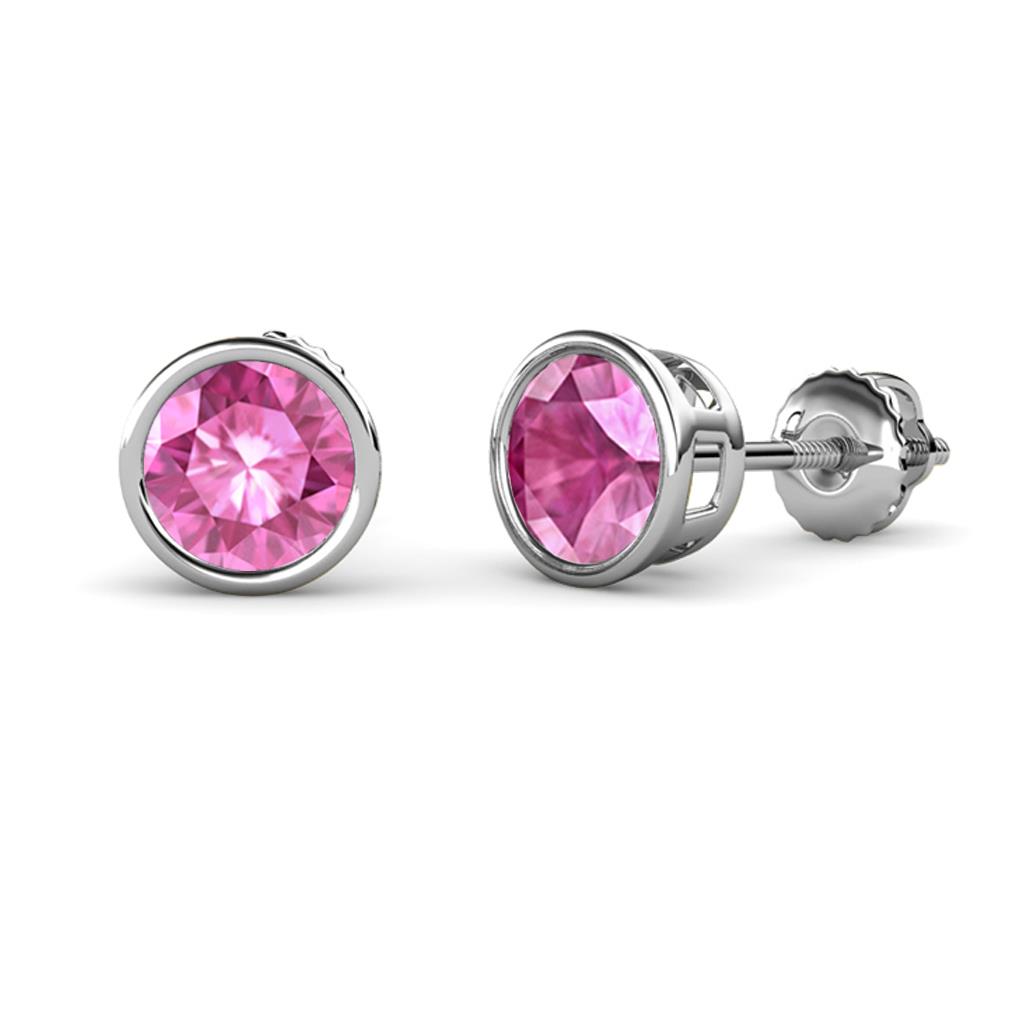 Carys Pink Sapphire (5.8mm) Solitaire Stud Earrings 