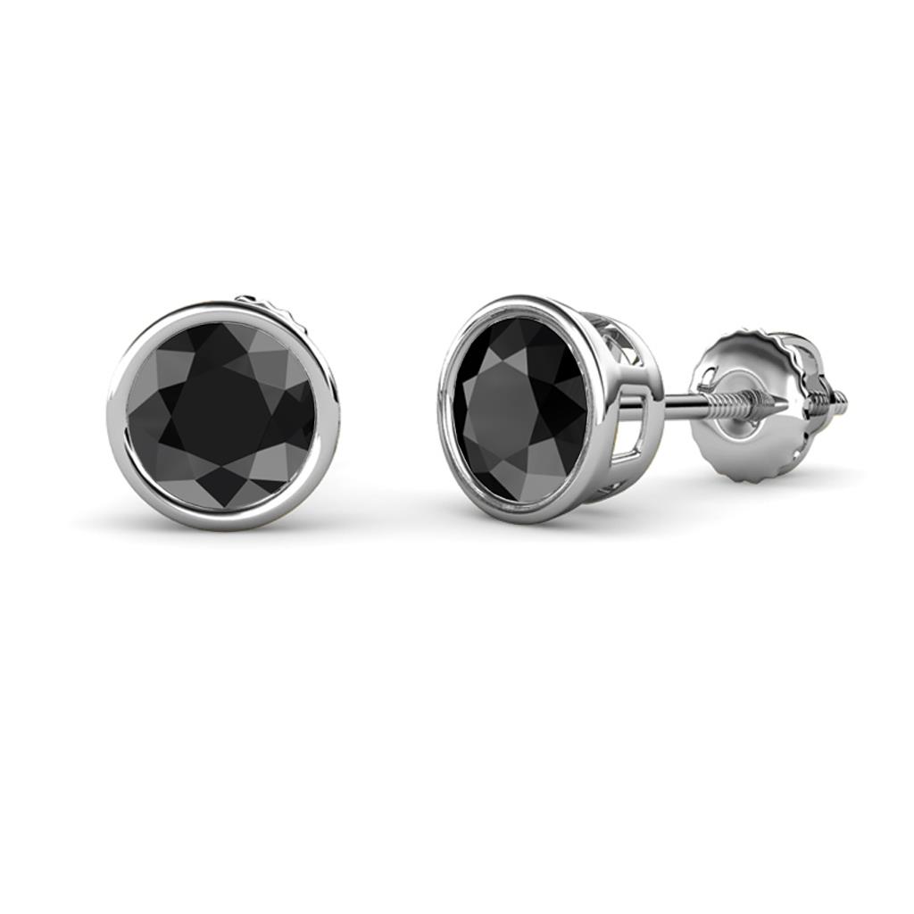 Carys Black Diamond (5.8mm) Solitaire Stud Earrings 