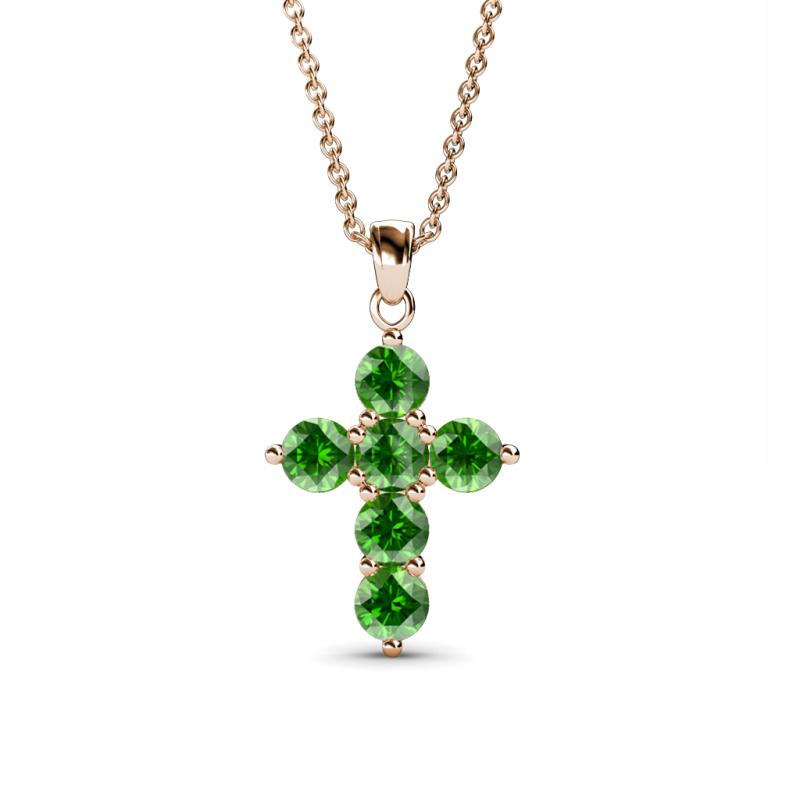 Isabella Green Garnet Cross Pendant 