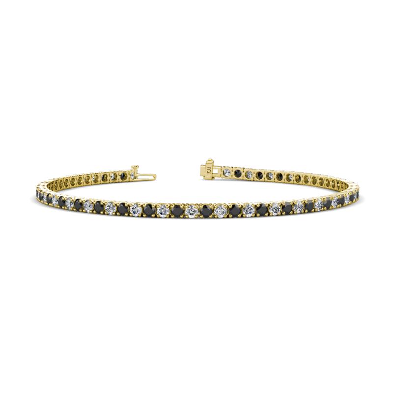 Leslie 2.40 mm Black and White Diamond Eternity Tennis Bracelet 