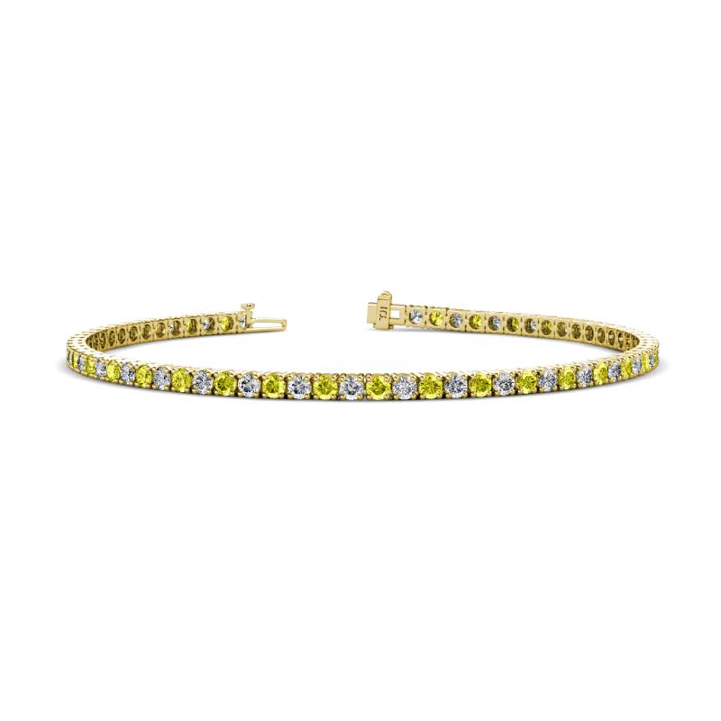 Leslie 2.40 mm Yellow and White Diamond Eternity Tennis Bracelet 