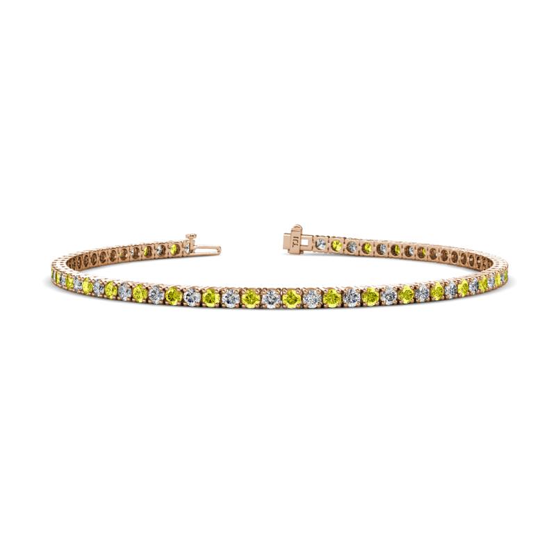 Leslie 2.40 mm Yellow and White Diamond Eternity Tennis Bracelet 