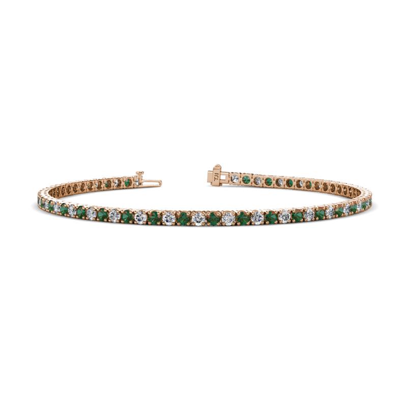 Leslie 2.40 mm Diamond and Lab Created Alexandrite Eternity Tennis Bracelet 