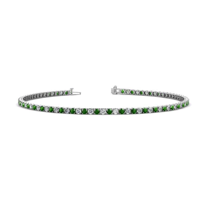 Leslie 2.00 mm Green Garnet and Diamond Eternity Tennis Bracelet 