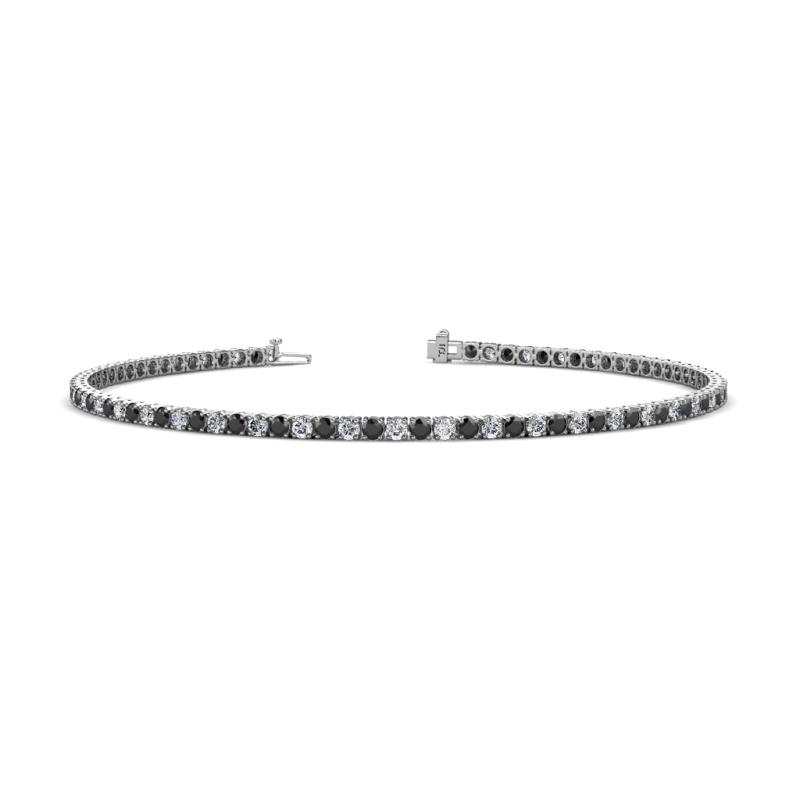 Leslie 2.00 mm Black and White Diamond Eternity Tennis Bracelet 