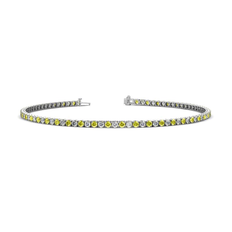 Leslie 2.00 mm Yellow and White Diamond Eternity Tennis Bracelet 