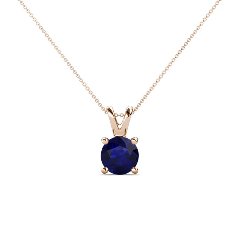 Ladies Blue Sapphire 0.66ctw & Diamond Pendant Necklace