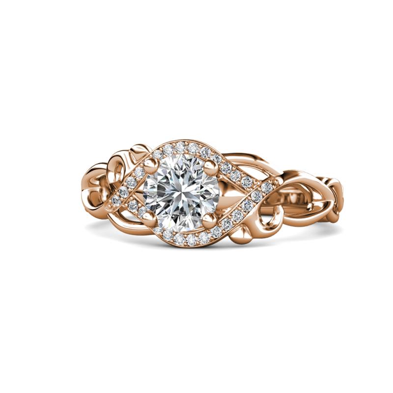 Fineena Signature 1.11 ctw IGI Certified Lab Grown Diamond Round (6.50 mm) & Natural Diamond (1.00 mm) Halo Engagement Ring 