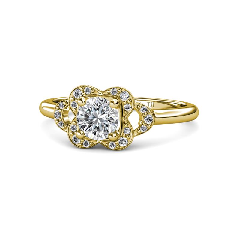 Kyra Signature 1.25 ctw IGI Certified Round Lab Grown Diamond (VS1/F) and Natural Diamond Engagement Ring 