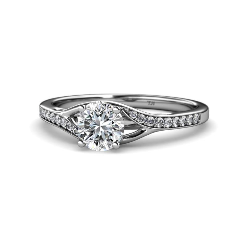 Grianne Signature 1.25 ctw IGI Certified Round Lab Grown Diamond (VS1/F) and Natural Diamond Engagement Ring 