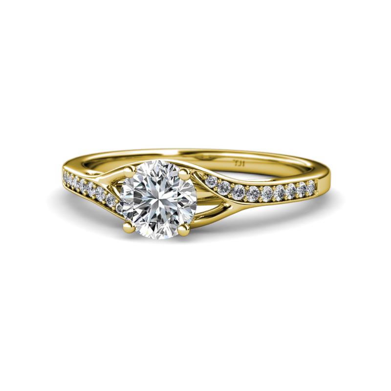 Grianne Signature 1.25 ctwIGI Certified Round Lab Grown Diamond (VS1/F) and Natural Diamond Engagement Ring 