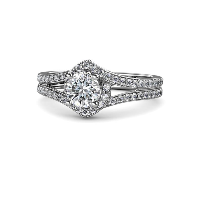 Meryl Signature 1.30 ctw IGI Certified Round Lab Grown Diamond (VS1/F) and Natural Diamond Engagement Ring 
