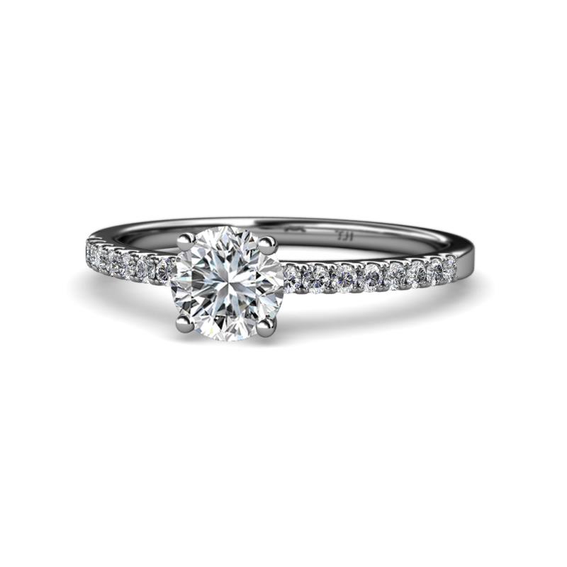 Della Signature 1.30 ctw IGI Certified Round Lab Grown Diamond (VS1/F) and Natural Diamond Halo Engagement Ring 