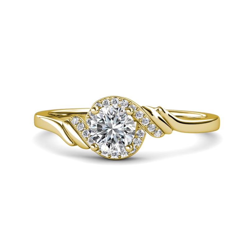 Oriana Signature 1.18 ctw IGI Certified Round Lab Grown Diamond (VS1/F) and Natural Diamond Engagement Ring 