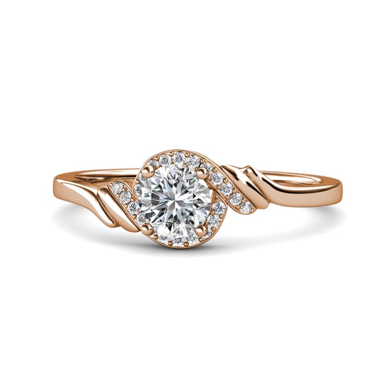 Oriana Signature 1.18 ctw IGI Certified Round Lab Grown Diamond (VS1/F) and Natural Diamond Engagement Ring 