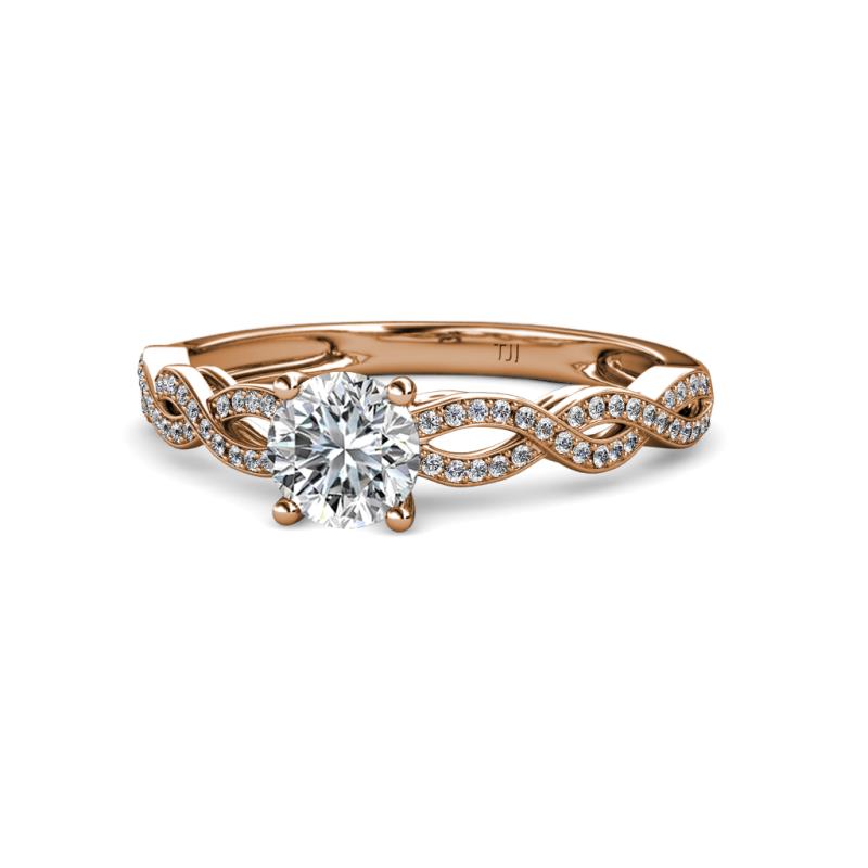 Anwil Signature 1.24 ctw IGI Certified Lab Grown Diamond Round (6.50 mm) & Natural Diamond (1.10 mm) Engagement Ring 