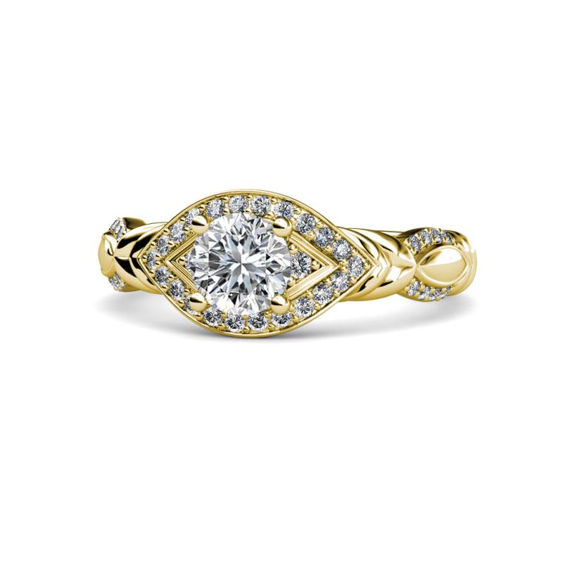 Kalila Signature 1.30 ctw IGI Certified Round Lab Grown Diamond (VS1/F) and Natural Diamond Engagement Ring  