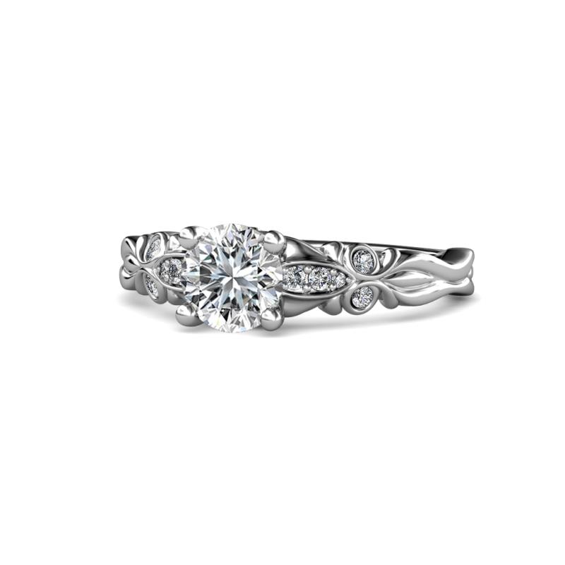 Carina Signature 1.14 ctw IGI Certified Lab Grown Diamond Round (6.50 mm) & Natural Diamond Round (1.30 mm) Engagement Ring 