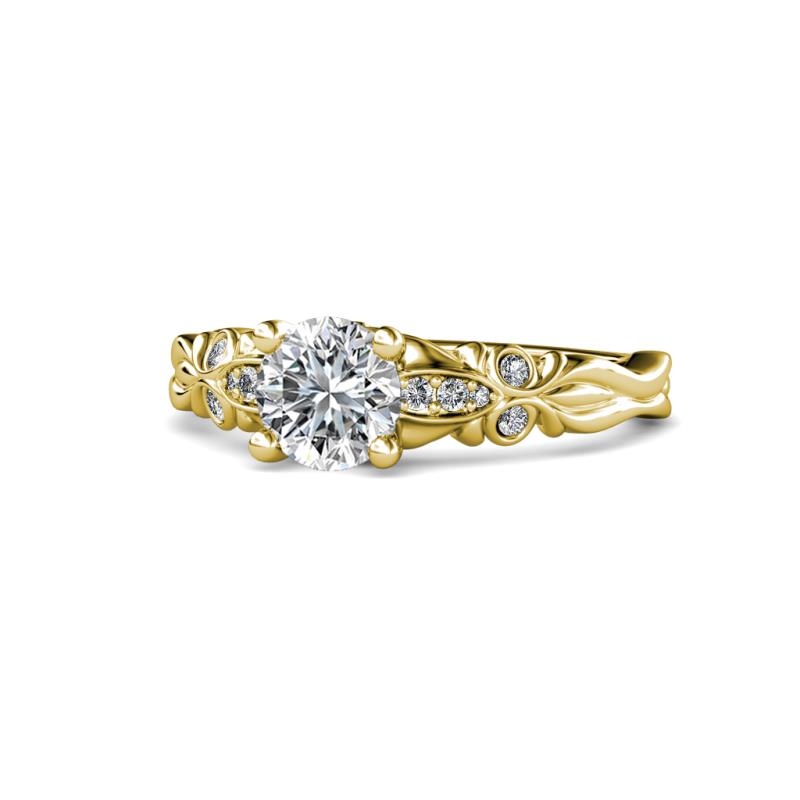 Carina Signature 1.14 ctw IGI Certified Lab Grown Diamond Round (6.50 mm) & Natural Diamond Round (1.30 mm) Engagement Ring 