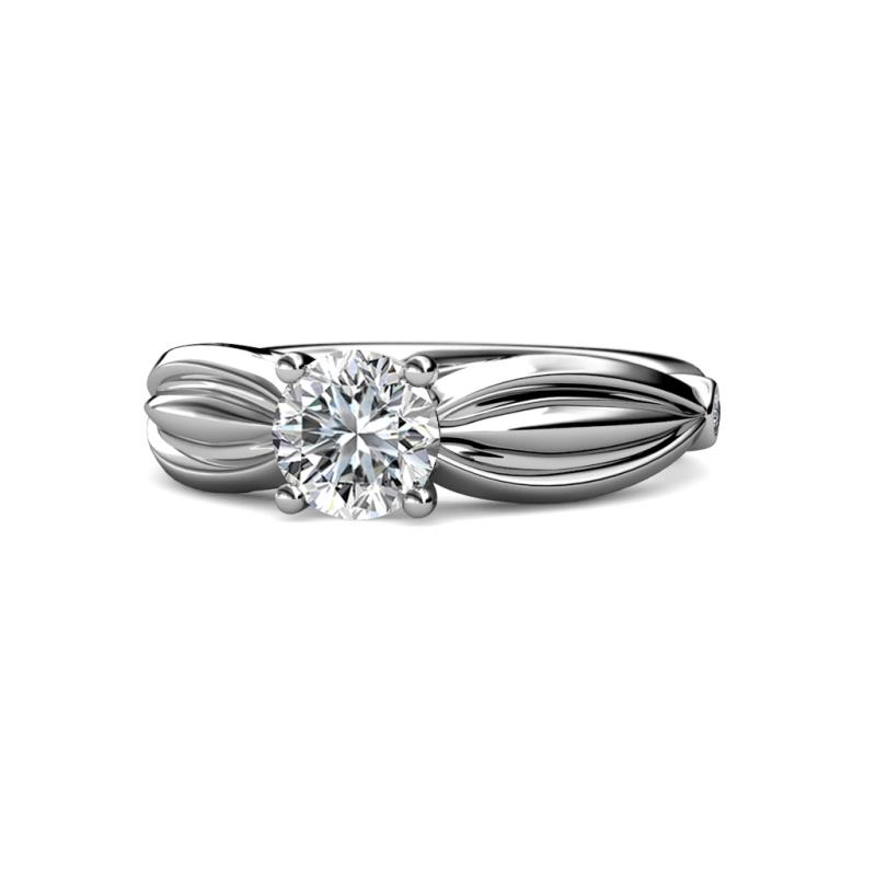 Kayla Signature 1.07 ctw IGI Certified Lab Grown Diamond Round (6.50 mm) & Natural Diamond Round (2.10 mm) Engagement Ring 