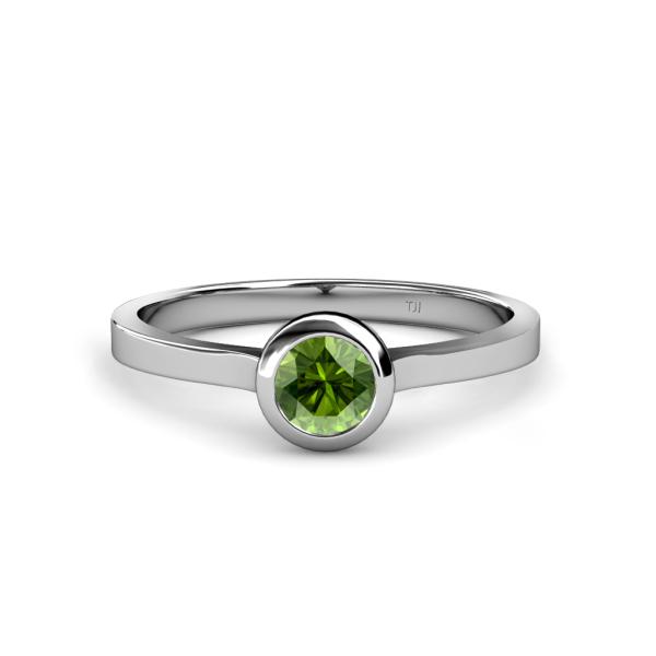 Natare Green Garnet Solitaire Ring 