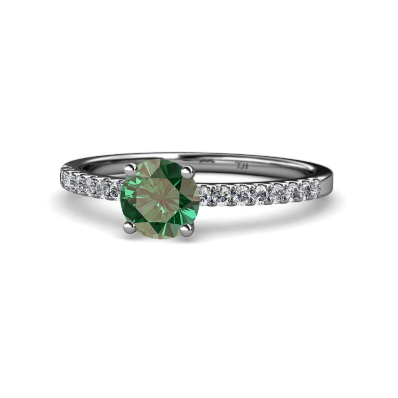 Della Signature Diamond and Lab Created Alexandrite Solitaire Plus Engagement Ring 