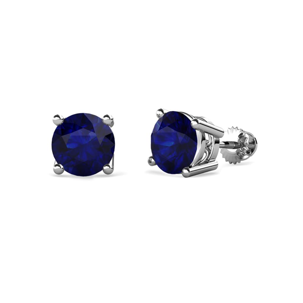 Alina Blue Sapphire (5.5mm) Solitaire Stud Earrings 