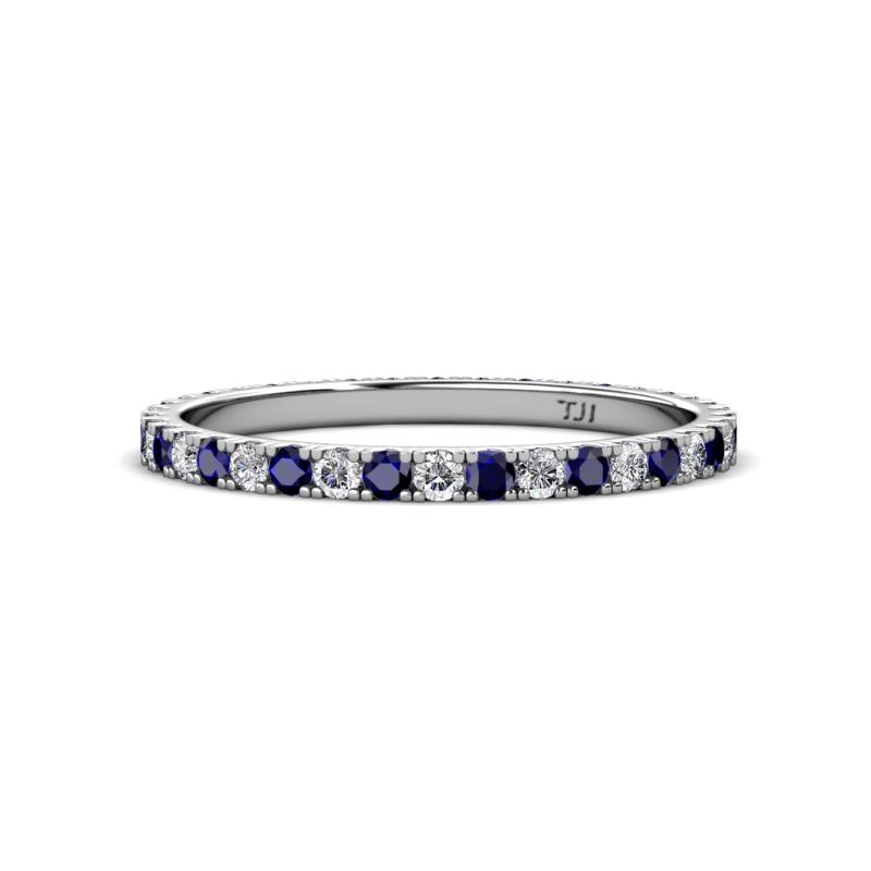 Lara 2.00 mm Blue Sapphire and Diamond Eternity Band 