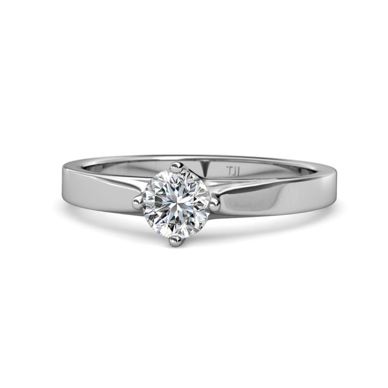 Neve Signature Round Diamond Four Prong Solitaire Engagement Ring 