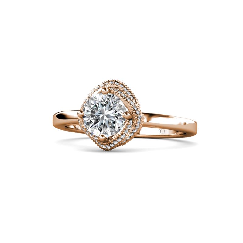 Anneka Signature 1.22 ctw IGI Certified Lab Grown Diamond Round (6.50 mm) & Natural Diamond Round (0.90 mm) Halo Engagement Ring 