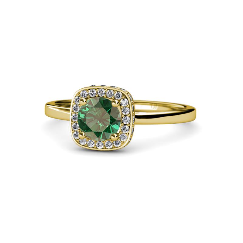 Alaina Signature Lab Created Alexandrite and Diamond Halo Engagement Ring 