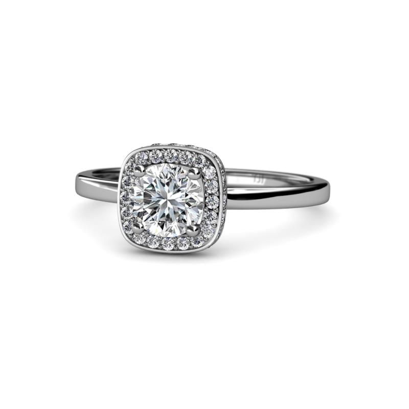 Alaina Signature 1.23 ctw IGI Certified Lab Grown Diamond Round (6.50 mm) & Natural Diamond Round (1.10 mm) Halo Engagement Ring 