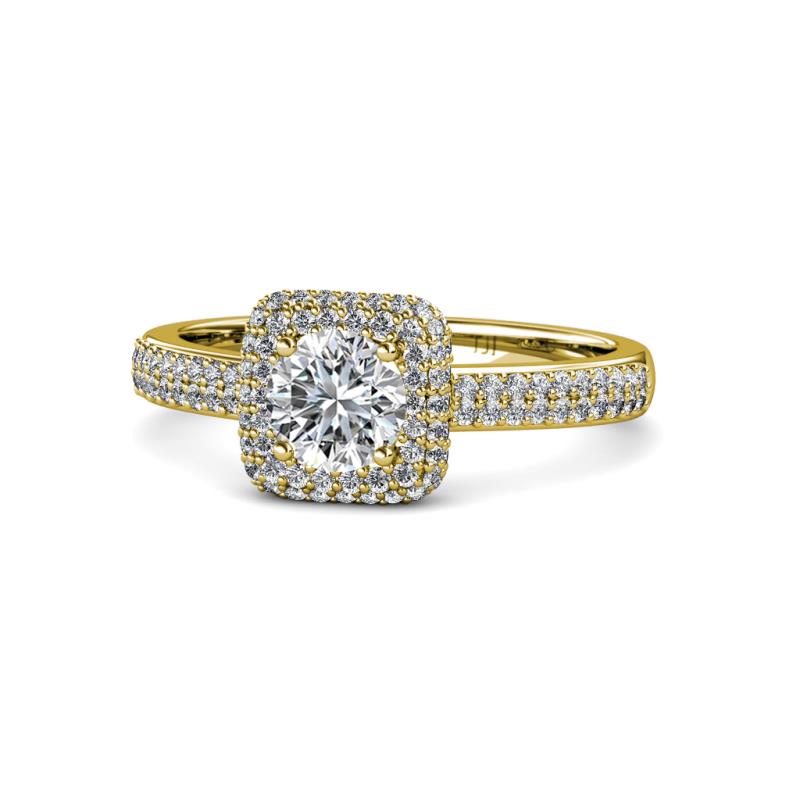 Amias Signature Diamond and Diamond Halo Engagement Ring 