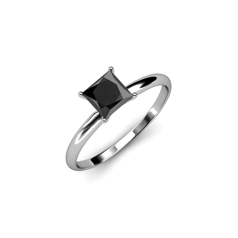 Cierra Princess Cut Black Diamond Solitaire Engagement Ring 