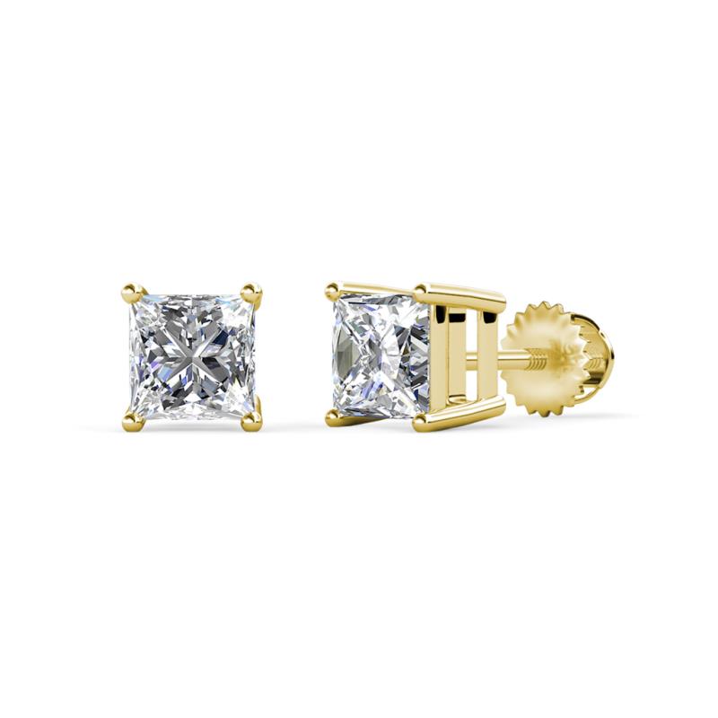 Zoey Princess Cut Diamond (4.5mm) Solitaire Stud Earrings 