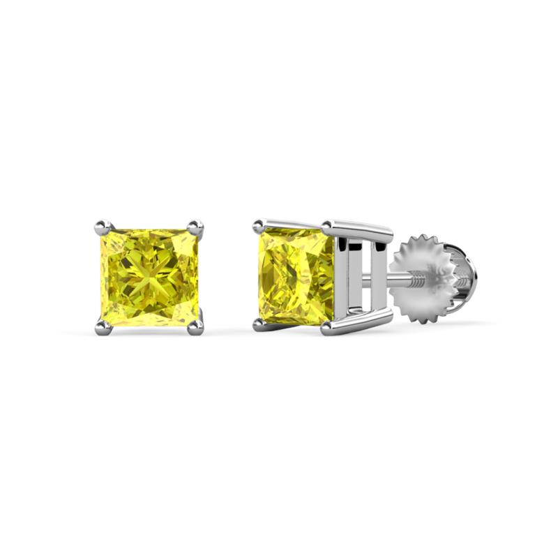 Zoey Yellow Diamond (4mm) Solitaire Stud Earrings 