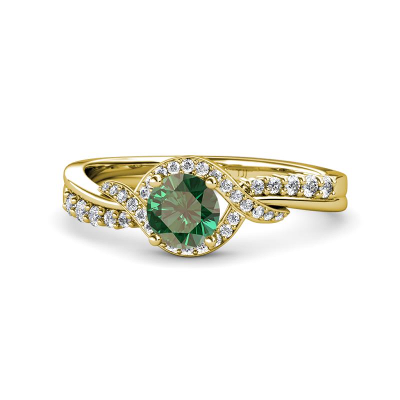 Nebia Signature Diamond and Lab Created Alexandrite Bypass Womens Engagement Ring 
