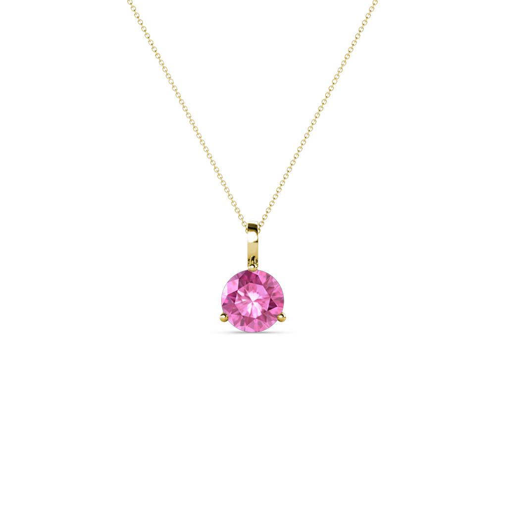 Sheryl 4.00 mm Pink Sapphire Solitaire Pendant 
