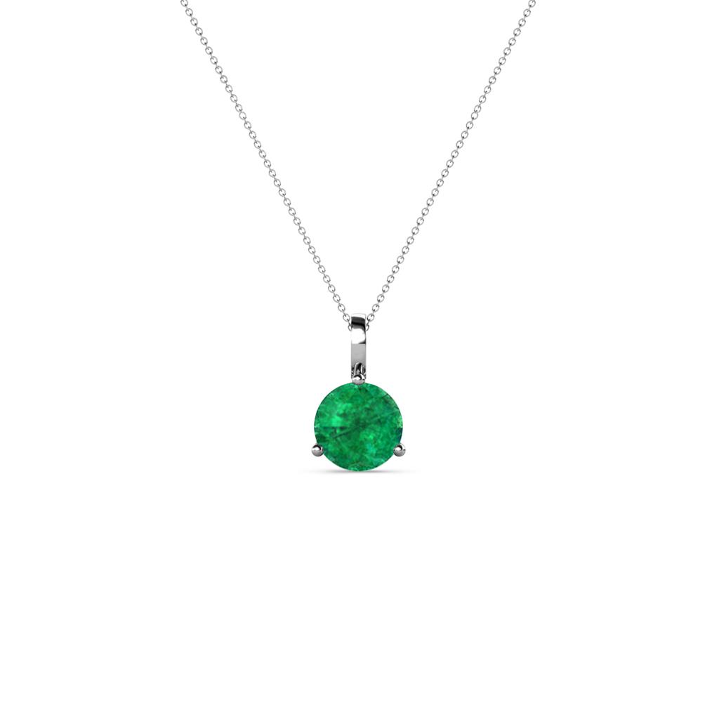 Sheryl 4.00 mm Emerald Solitaire Pendant 