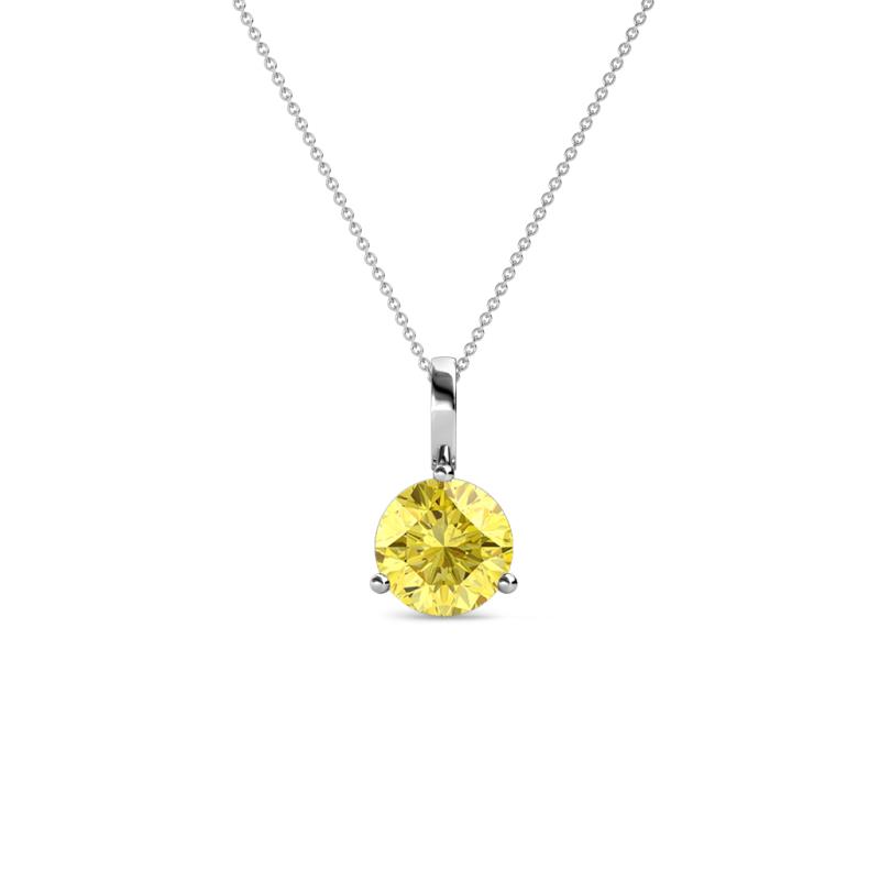 Sheryl 5.00 mm Lab Created Yellow Sapphire Solitaire Pendant 